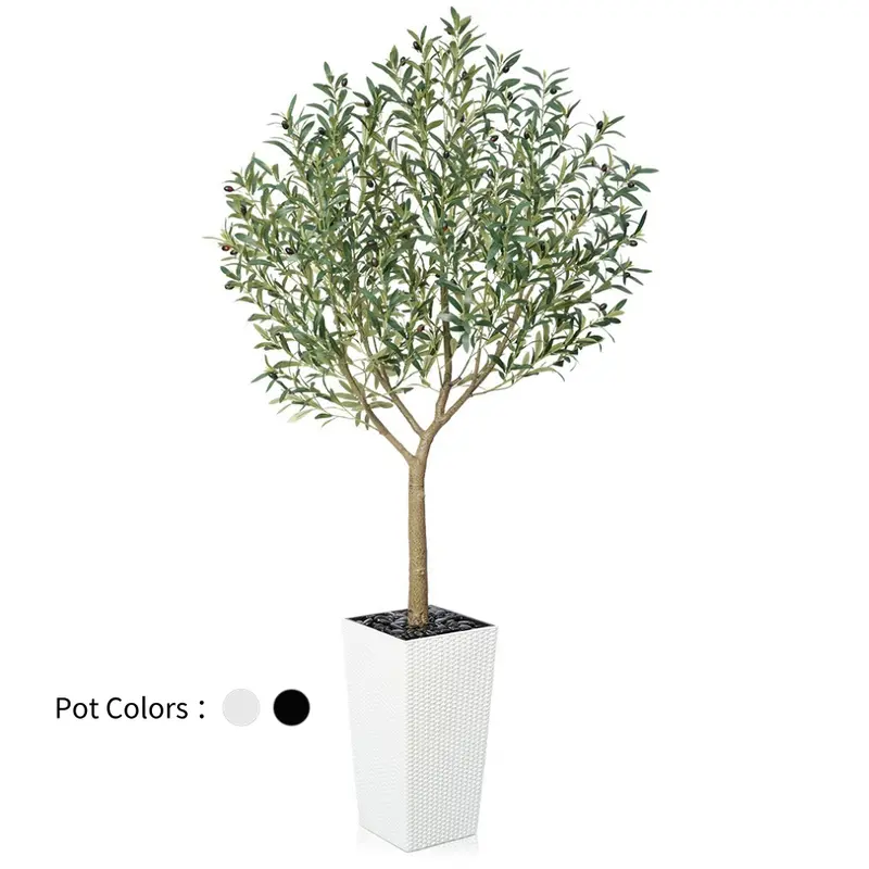 VeriNatural 5/6/7/8FT Artificial Olive Tree UV Resistant with Black Taper Planter for Indoor & Outdoor(VN156)