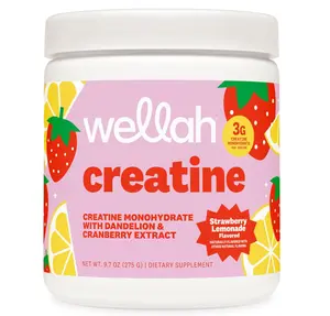 Wellah Creatine for Women - Creatine Monohydrate with Dandelion & Cranberry Extract (50 Servings, Strawberry Lemonade)