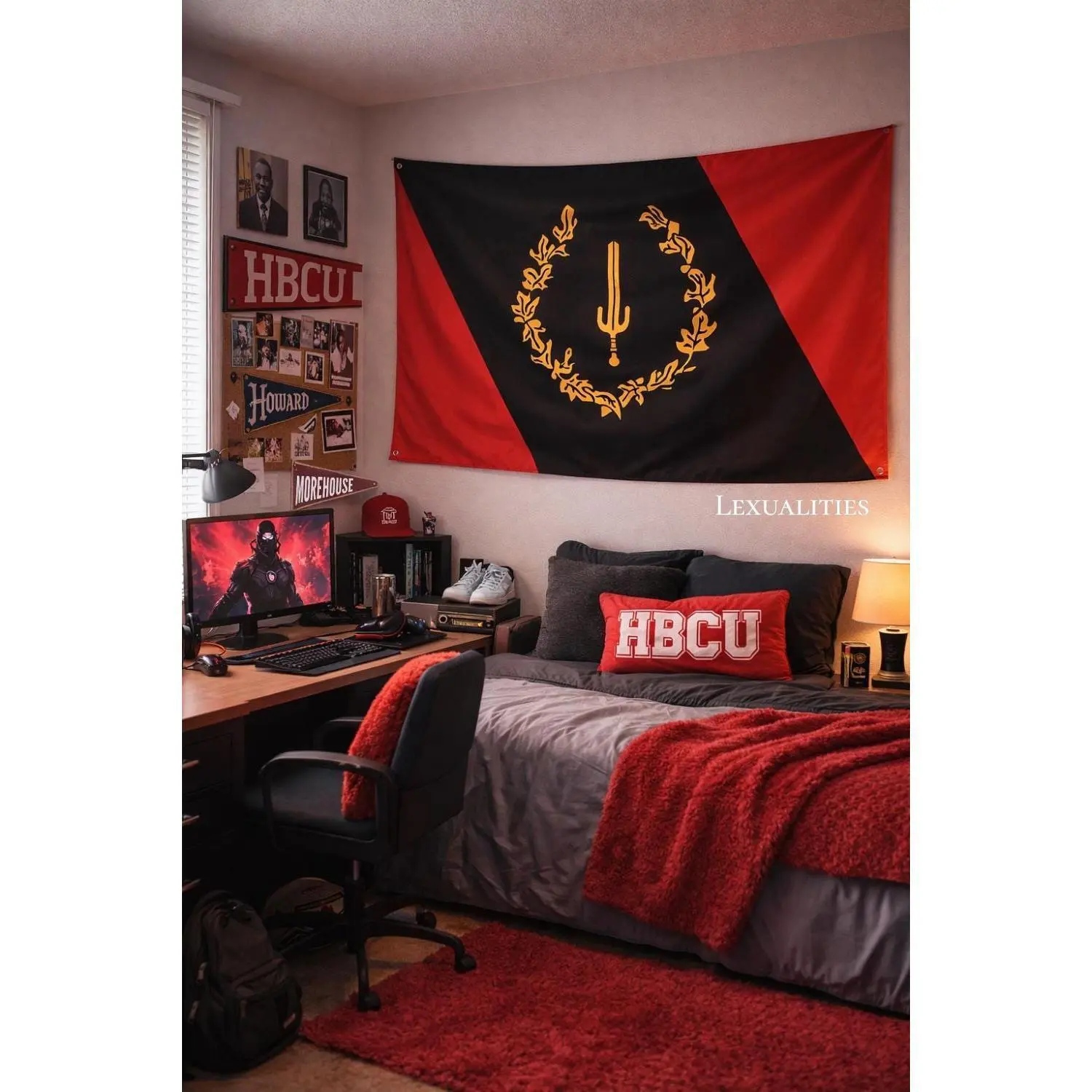 Soulaan Lightweight Black American Heritage Print Flag Banner - Tapestry Room Decor, Graphic Hanging Cultural Wall Decor for Home Rooms, Graphic Hanging Decor