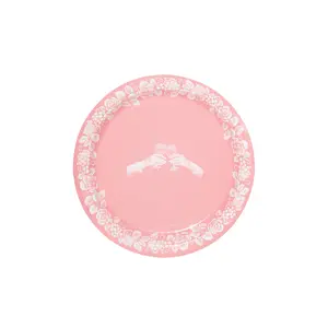 Oset Babür-Winter's Curated Wines Dessert Rosy Pink Jasperware Paper Plate  - 8 pack