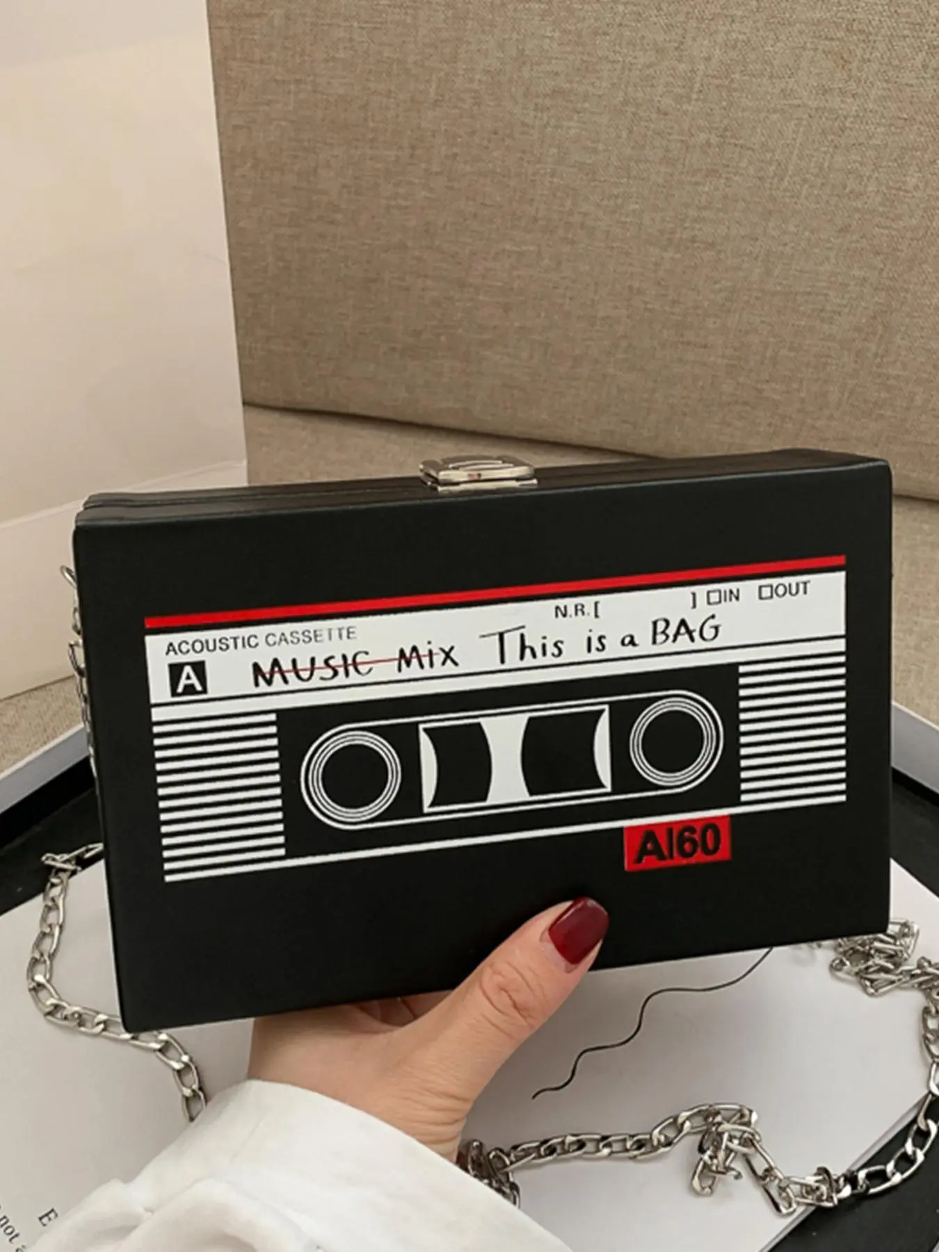 Fashion Cassette Tape Design Crossbody Bag, Casual PU Leather Shoulder Bag for Women, Trendy All-match Commuter Bag for Daily Used, Fashionable Crossbody Bag, Stylish Crossbody Bags, Casual Crossbody Bags