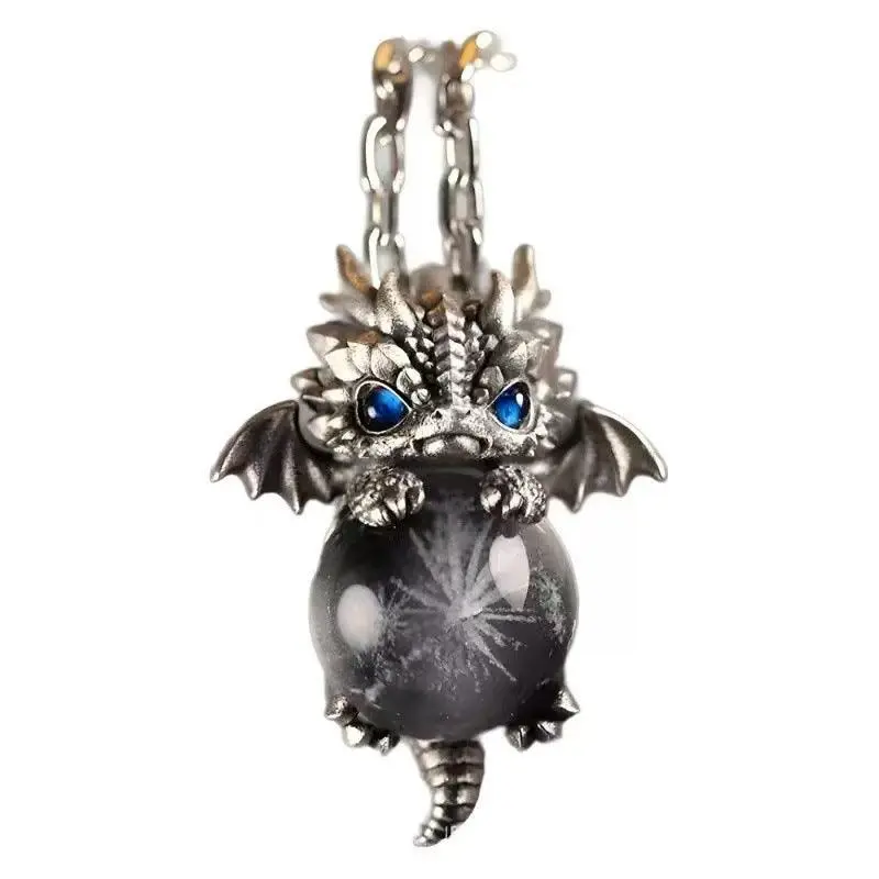 Dragon brings spiritual rain and ink realm pendant, owl necklace