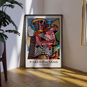 Room Decor, Neutral Beige Abstract Vintage Minimalist Gift Idea, Picasso Exhibition Wall Art Print, Famous Artist Print, Blue Gallery Wall Home Decor