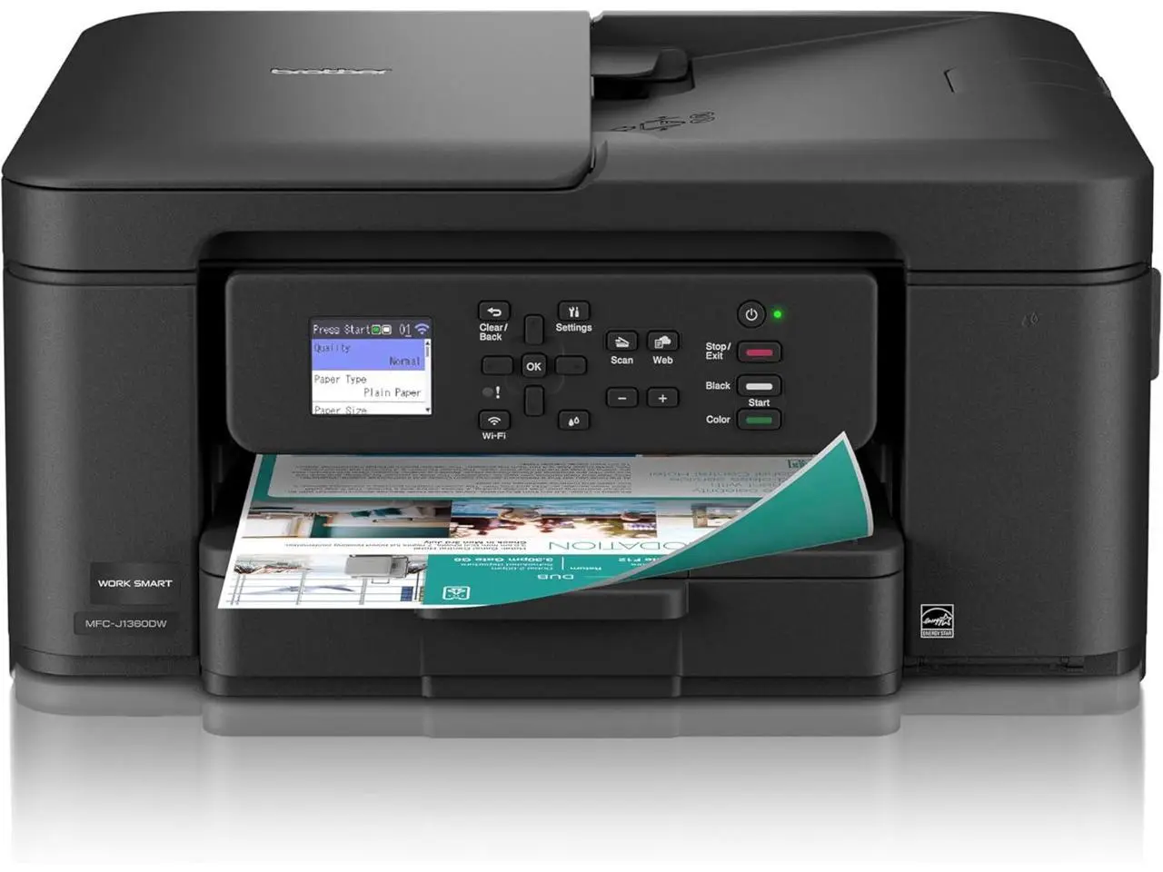 Brother Work Smart 1360 Wireless Color Inkjet All-in-One Printer with Automatic Duplex Printing and 1.8" Color Display (MFC-J1360DW) Brother Work Smart 1360 Wireless Color Inkjet All-in-One Printer with Automatic Duplex Printing and 1.8" Color Display (MFC-J1360DW)