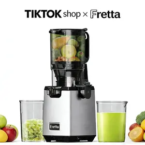FRETTA Cold Press Juicer with 5.3" Feed Chute, Slow Masticating juicer for Vegetables and Fruits, Frozen Fruit Dessert,Fruit Sorbet, BPA Free,Easy to Clean,Perfect back To School & Gym! Blender Portable, juicer juicers machines