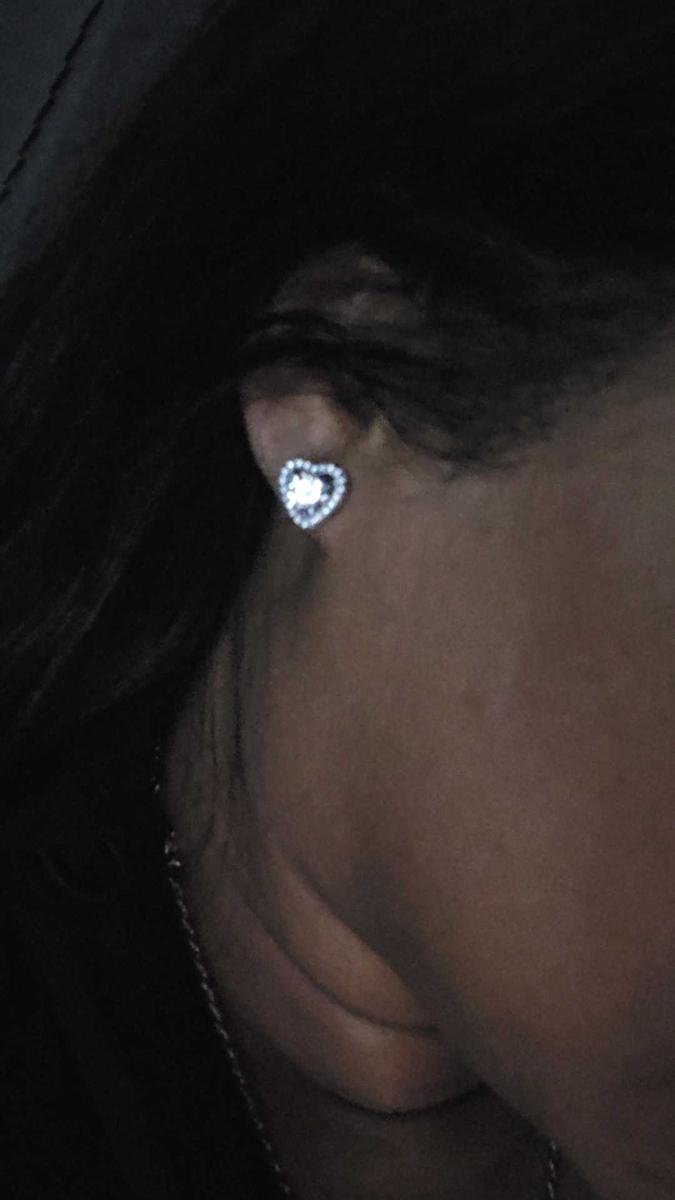 Item: Brilliant heart stud earrings*1, 1ct 6.5mm