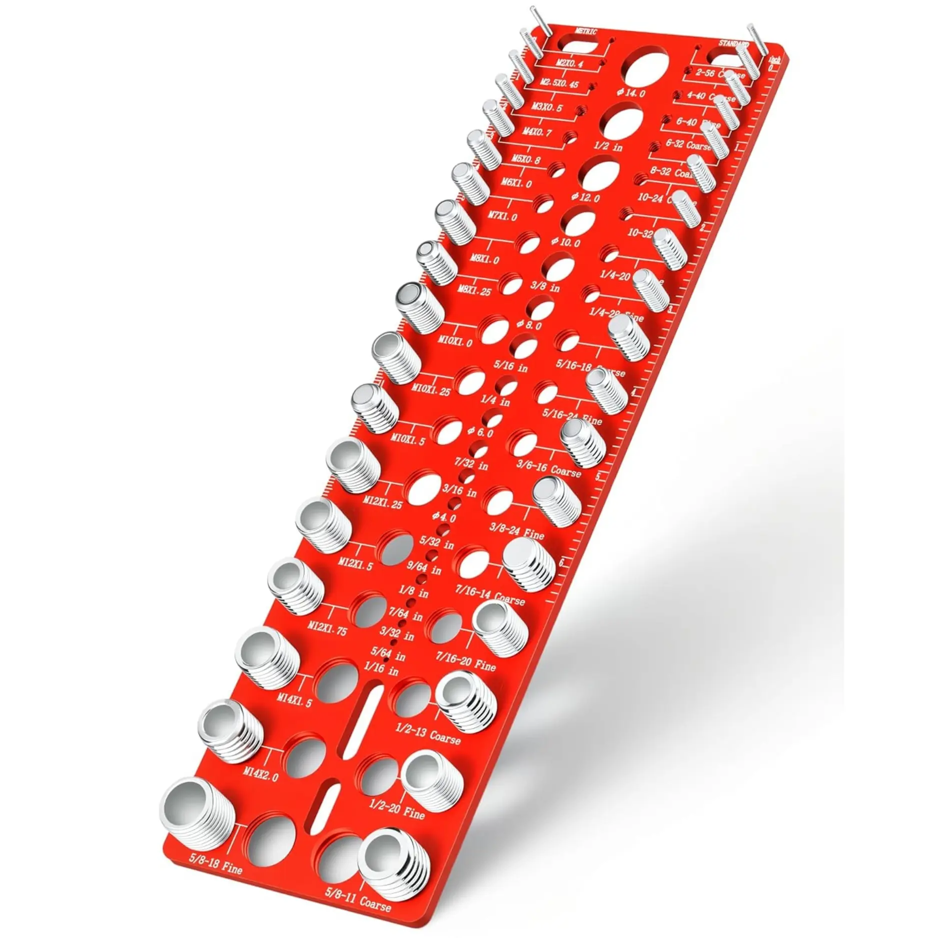 55PCS Thread Checker, Nut & Bolt Thread Checker with SAE & Metric Thread Gauge, Bolt Size & Nut Identifier Tool with Drill Bit Gauge for Easy Thread Sizing