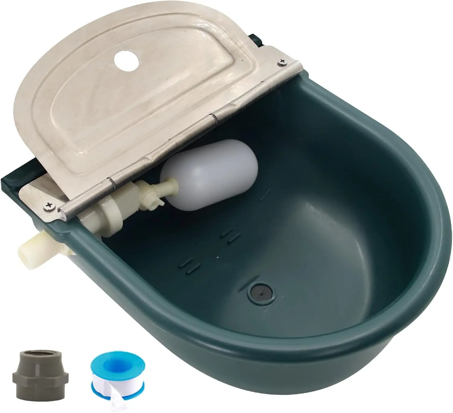Automatic 1.2 Gallon Water Trough Cow Cattle Horse Water Bowls with Float ValveLivestock Tool Bowl for Cat Goat Sheep Dog Animal Drinking Equipment