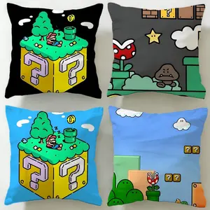 game character Mario Cushion Cover Ultra-Soft Reversible Plush Pillow Cover | Double-sided fluffy comfort for car, sofa, bedroom | Skin-friendly fabric | Easy clean & maintain | Stylish home decor | Perfect gift for family & friends