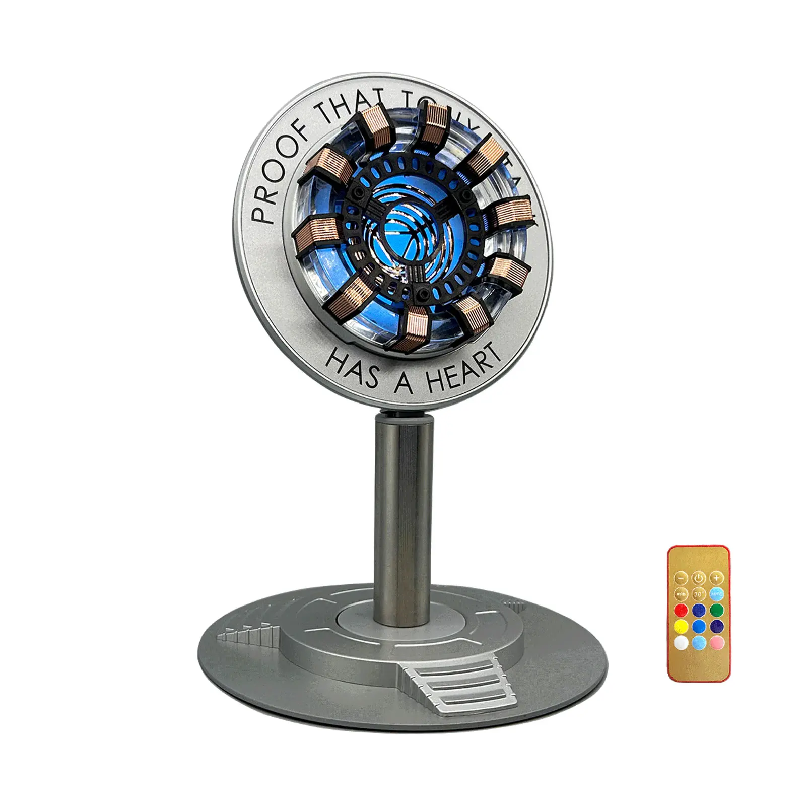 Moonacy Arc Reactor Light - Rechargeable Superhero Table Decor Lamp with Touch/Remote Control, Multi-Color Home Decor Statue, Gift for Him