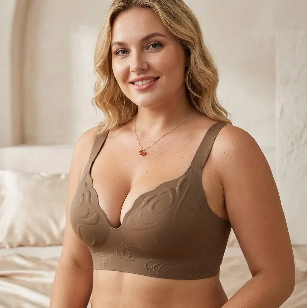 3D Rose Seamless Push-Up Bra | Ultra-Lightweight, Comfortable, Shockproof Design with Side Smoothing, Back Contouring, and Full Shaping Support Straps Womenswear