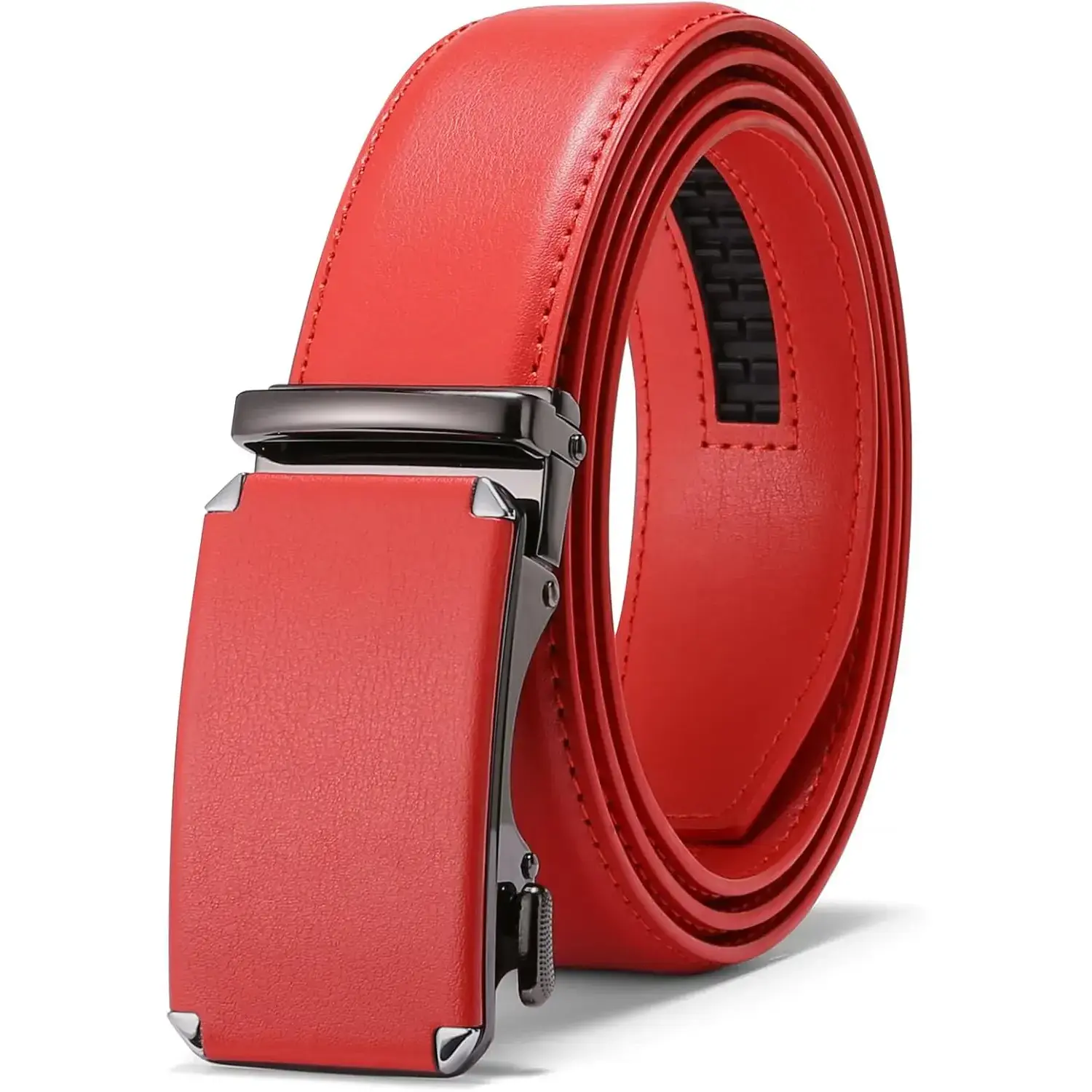 Ratchet Belts for Men 1 3/12" Adjustable Genuine Leather Designer Belt Casual, Click Dress Belts for Men Gift