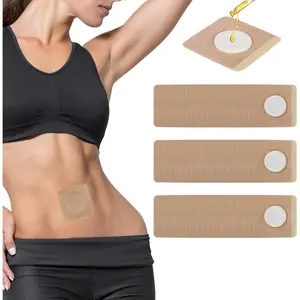 60pcs Castor Oil Pack Wrap for Belly Button, Disposable Organic Cotton Castor Oil Patches for Belly Button, Self-Adhesive Portable Highly Absorbent Belly Button Cover(Oil Not Included) Scent Daily