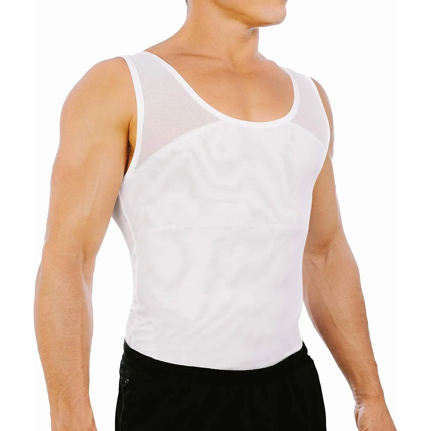 Men's Chest Compression Shirt to Hide Gynecomastia Moobs Shapewear