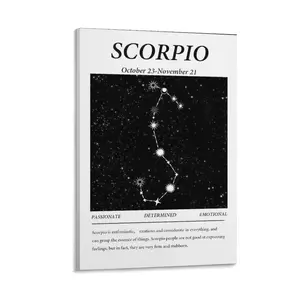 Scorpio Canvas Poster, Astrology Wall Decor, Aesthetic Canvas Prints, Handmade Constellation Art, Birthday Gift for Best Friend Canvas Poster Bedroom Decor Office Room Decor Gift Frames Ornaments Artistic Decoration Photo Stars Frame-Style