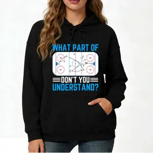 Men’s Retro Hockey Long Sleeve Hoodie – Moisture-Wicking Fabric, Classic Stick and Puck Graphic