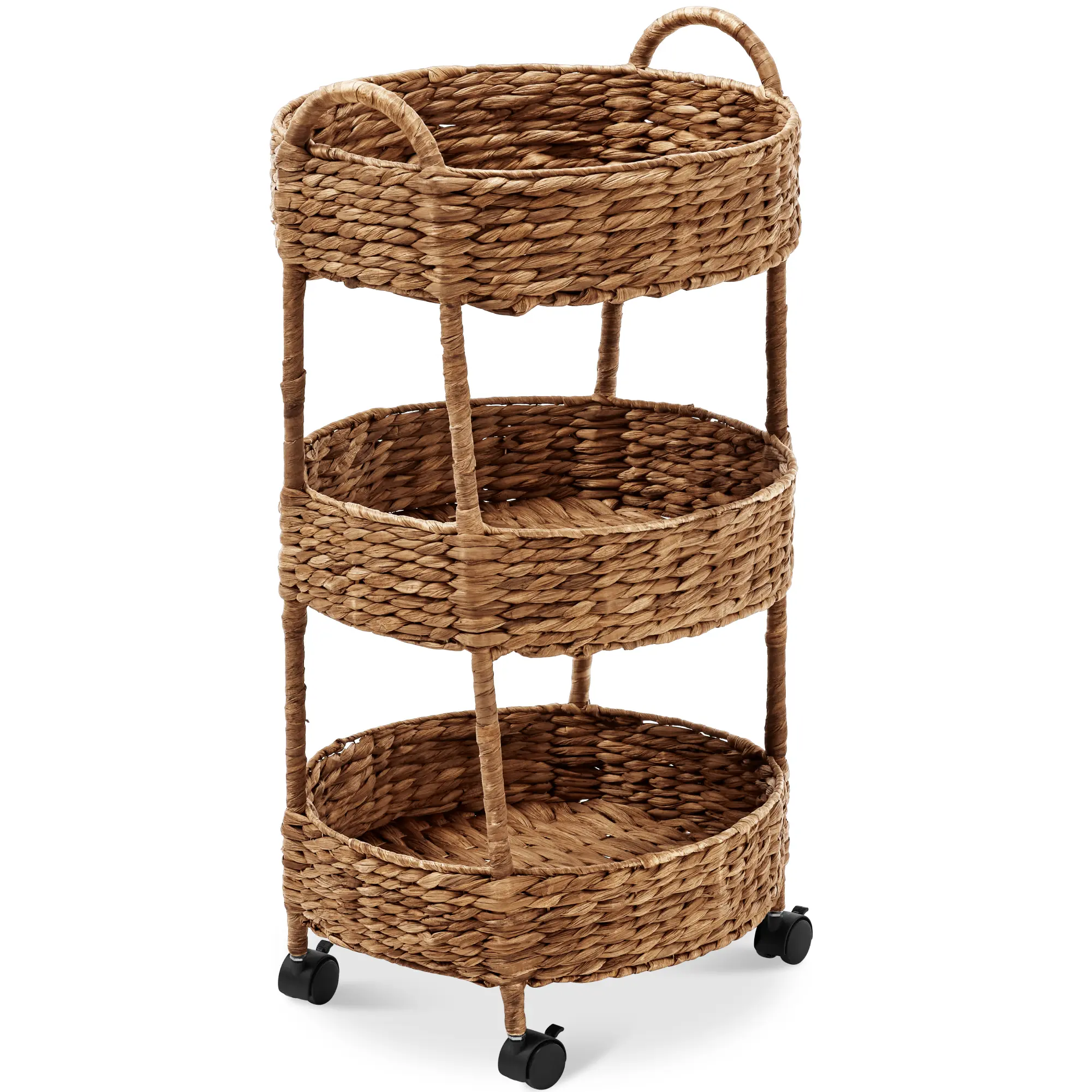 Best Choice Products 3-Tier Round Rolling Nursery Caddy w/Wheels, Utility Cart for Storage Organization