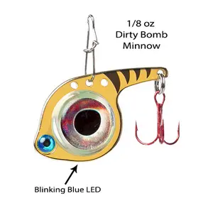 Fish Daddy 1/8 oz Dirty Bomb Minnow - Blinking LED - Gold
