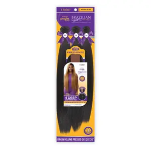 Outre Human Hair Blend Weave Premium Purple Pack Brazilian Boutique Virgin Volume Pressed 26", 28", 30"+ Free 4" Deep Lace Parting Piece