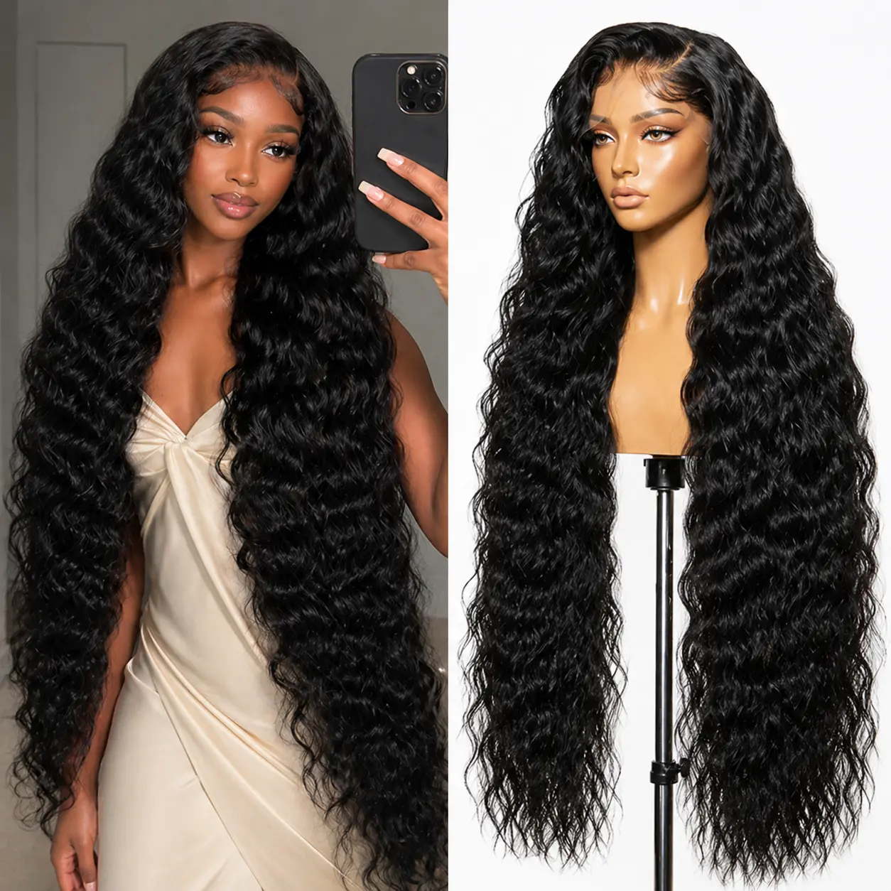 40inch 13*6 HD lace Cambodian wave 200% density human hair wig