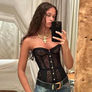 Spicy Girl Sexy Tight Corset Lace Hollow Sleeveless Strapless Top 2026 Summer Fashion Women Street Trendy Vest