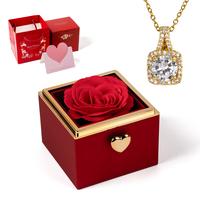 red box+necklace+gift box+gift bag+card