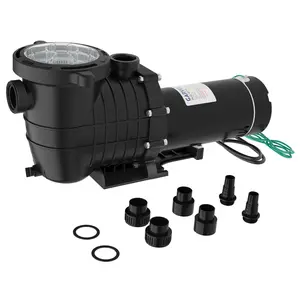 1500W, 110-120V Single Voltage,  2.0 HP Swimming Pool Pump – 1500W, 110-120V Single Voltage, Max 7100 GPH Stream, Strainer Basket – Replacement Pump for Above Ground & In-Ground Pools, Black
