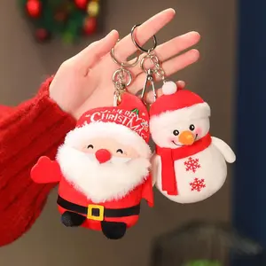 Christmas pendant beaded keychain Santa bag doll pendant cute high-value plush keychain gift