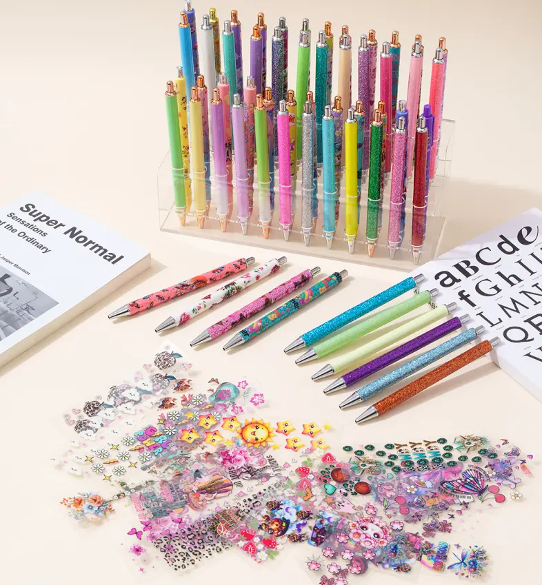 Random 74pcs/40pcs UV DTF Wraps & Cartoon Festival Random styles Pen Stickers for Crafts Set summerwins