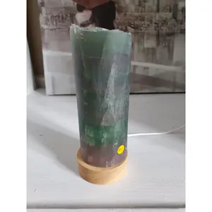 Natural polished Rainbow Fluorite lamp