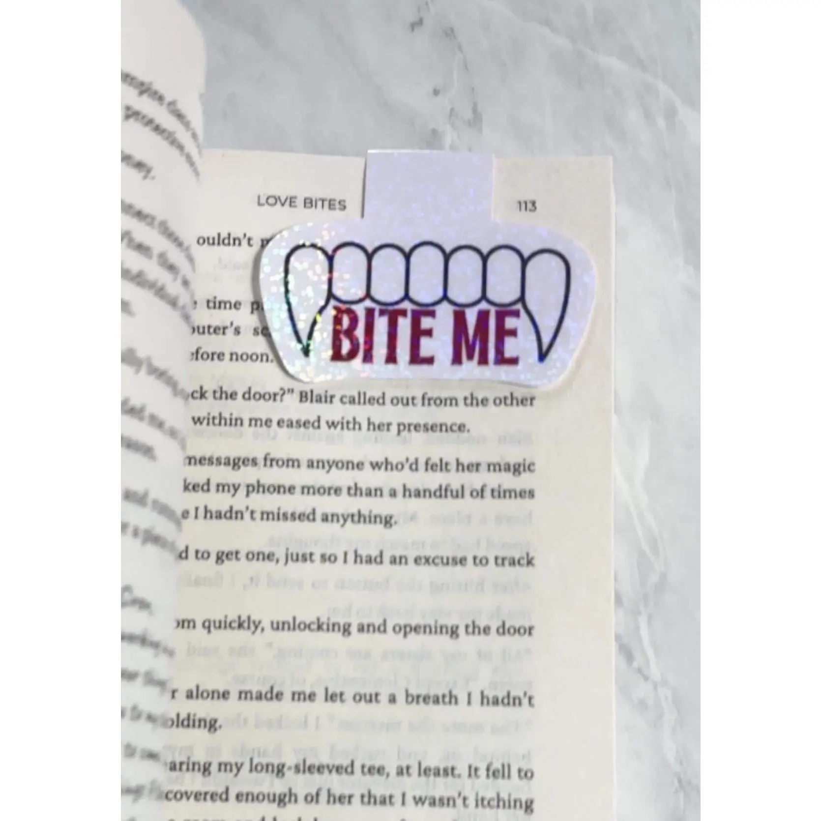 Bite me magnetic bookmark