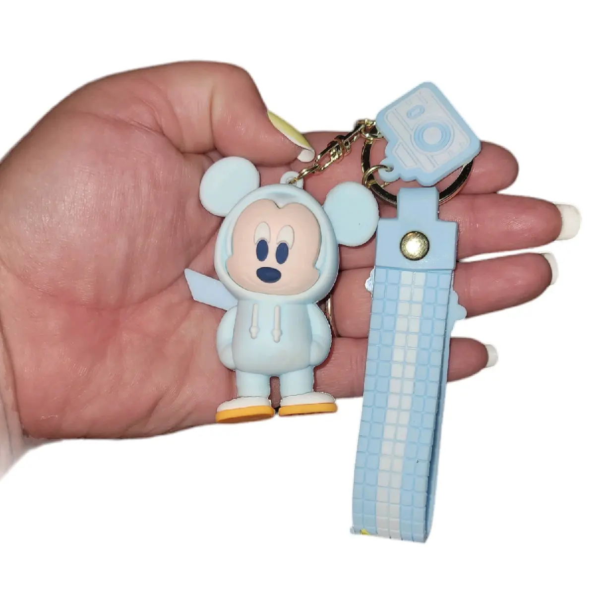 Light Blue Sports Mickey Keychain.
