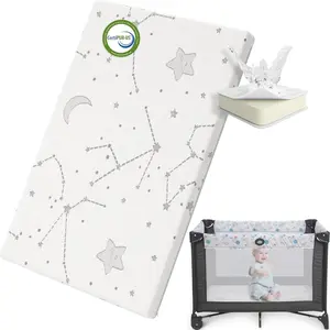 VVH YENING Pack and Play Mattress Topper Baby Pack N Play Mattresses for Playpen and Playard with Washable Cover 38"x26"x1", 1 Pack Firm Foam
