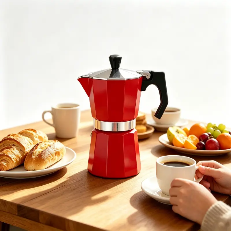 Stovetop Espresso Maker Italian Moka Pot Classic Aluminum 6-Cup Silver Easy to Use Cool Touch Handle Heats Evenly & Quickly