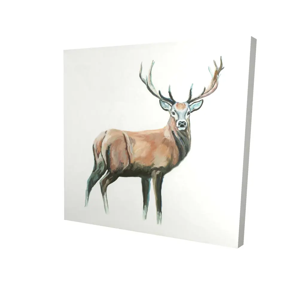 8" x 8" Rustic White Deer High-Def Print Wall Art with 360 Stand - Elegant Nature Portrait, Farm Decor, Durable Home Decor Animal Poster for Room Walls