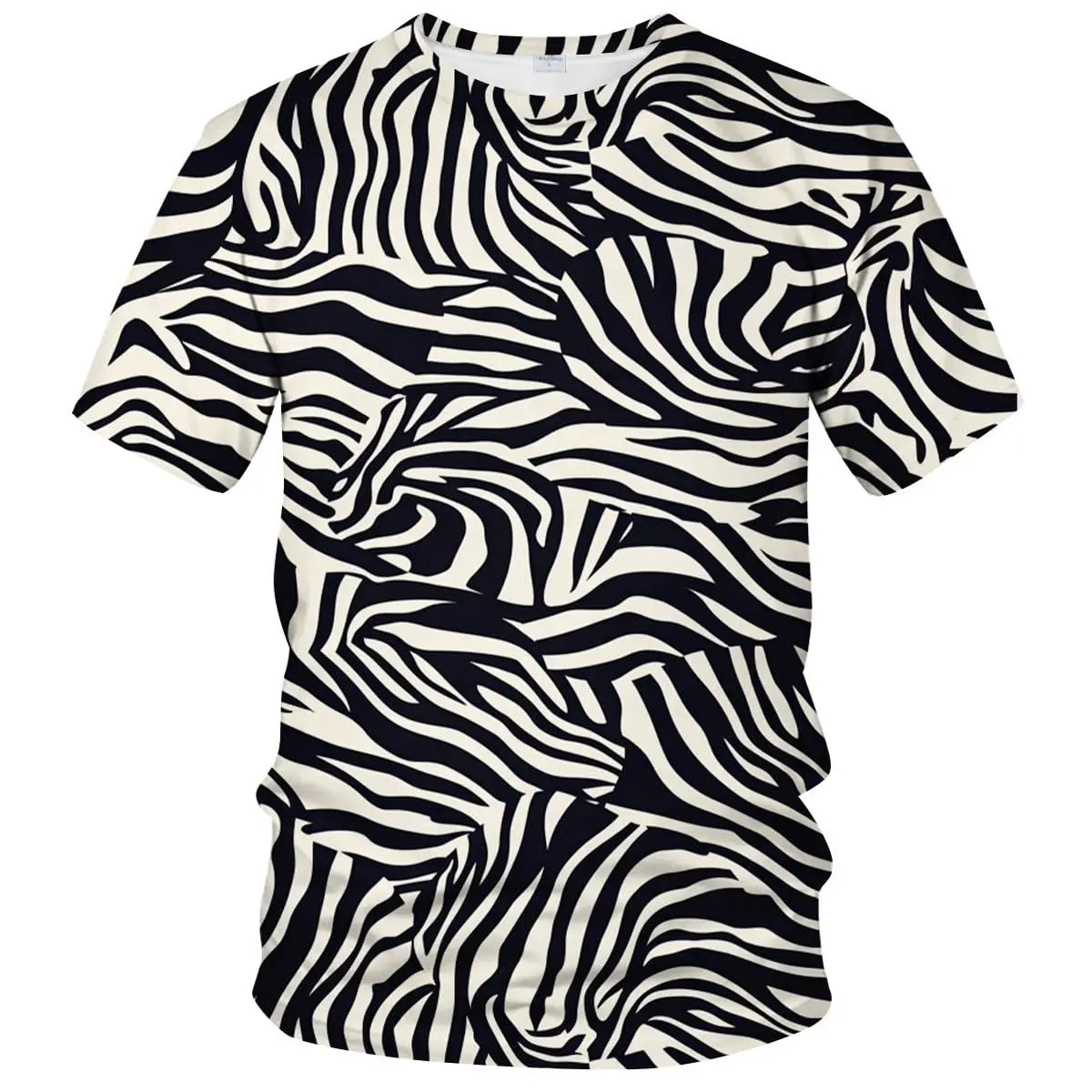 Women's Casual Printed Short-Sleeve Tshirt Tops - Relaxed Fit, Soft Fabric, Breathable Material, Vivid Zebra All-Over Print for Daily Streetwear