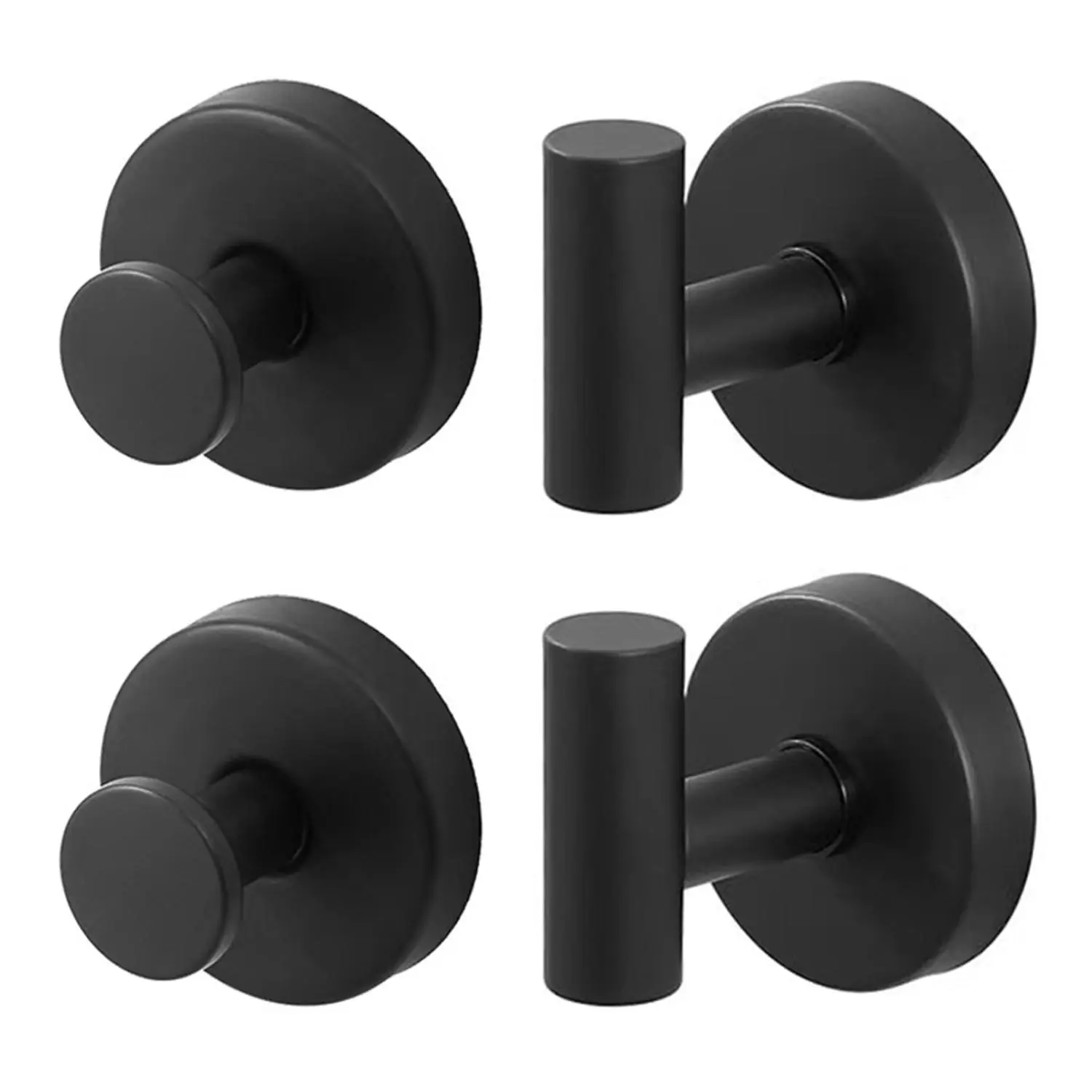 4Pcs Stainless Steel Towel Hooks for Bathroom, Heavy Duty Wall Hooks for Robes, Towels, Clothes and Bags, Rust-Resistant Wall Mount Design