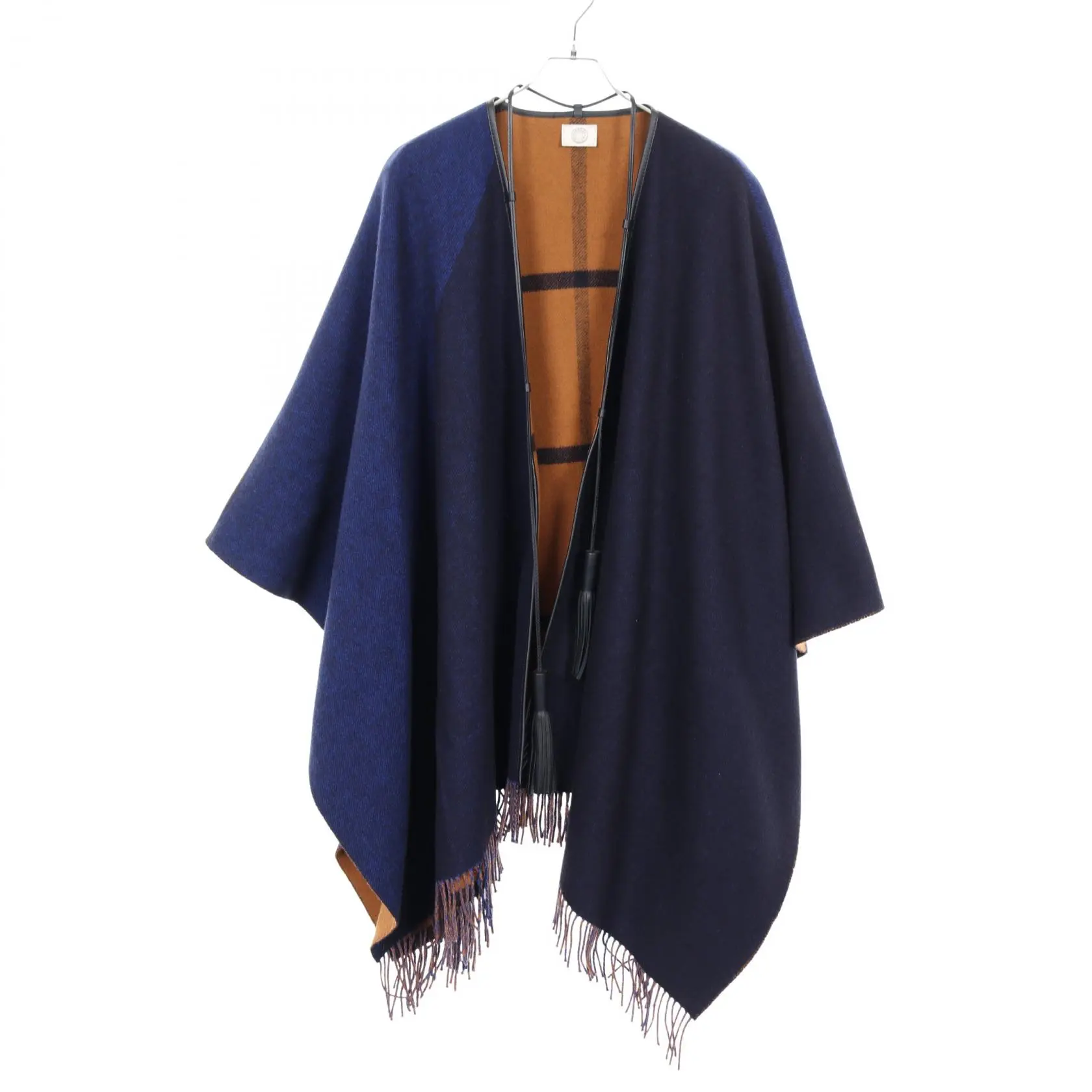 Pre-owned HERMÈS Wool Small Leather Goods Hermes Cashmere Poncho