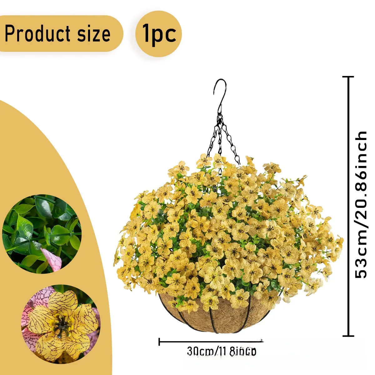 Yellow hanging basket-30cm [Large quantities at fa