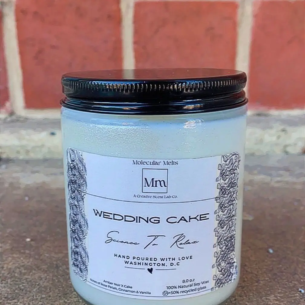 Cake X Amber Noir and Notes of Cinnamon & Vanilla-Wedding Cake Romantic Scented Candle | Soy Candle Gift | Wedding Gift| Premium Soy Candle
