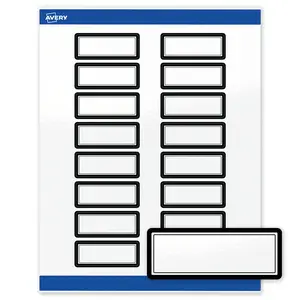 Avery Printable Rectangle Labels with Sure Feed Technology, Double Black Border Design, 1" x 2-5/8", Glossy White Permanent Labels, Laser/Inkjet, 160 Total, Great for Address Labels