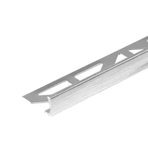 Dural Durosol 3/8 in. L Angle High Gloss Brushed Silver Profile Tile Edging Trim