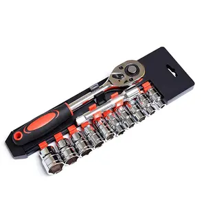 12PCS 1/2" Drive Deep Socket Set,Metric(8-24MM),6-Point, Cr-V Steel