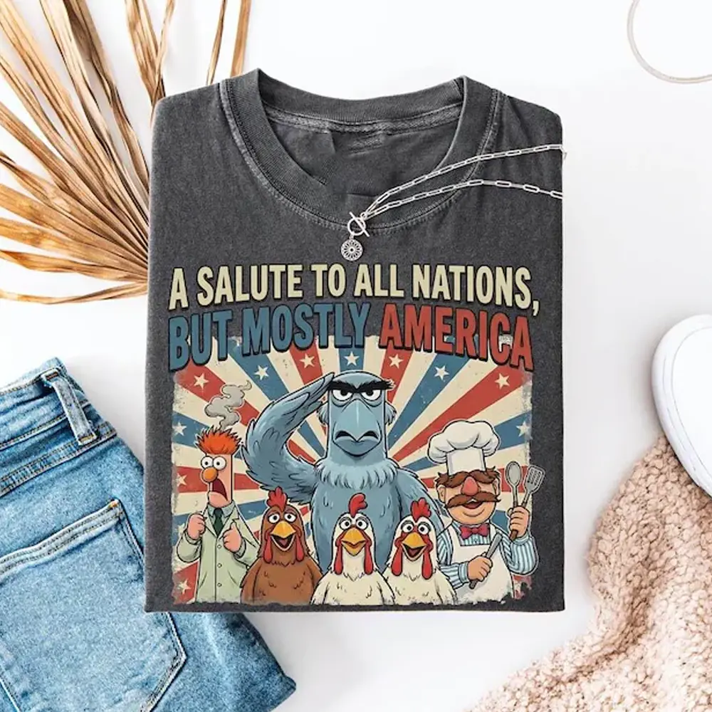 A Salute To All Nations But Mostly America Shirt, Sam the Eagle, Muppet Vision 3D, Patriotic World Tee, 4th of July, Epcot Shirt