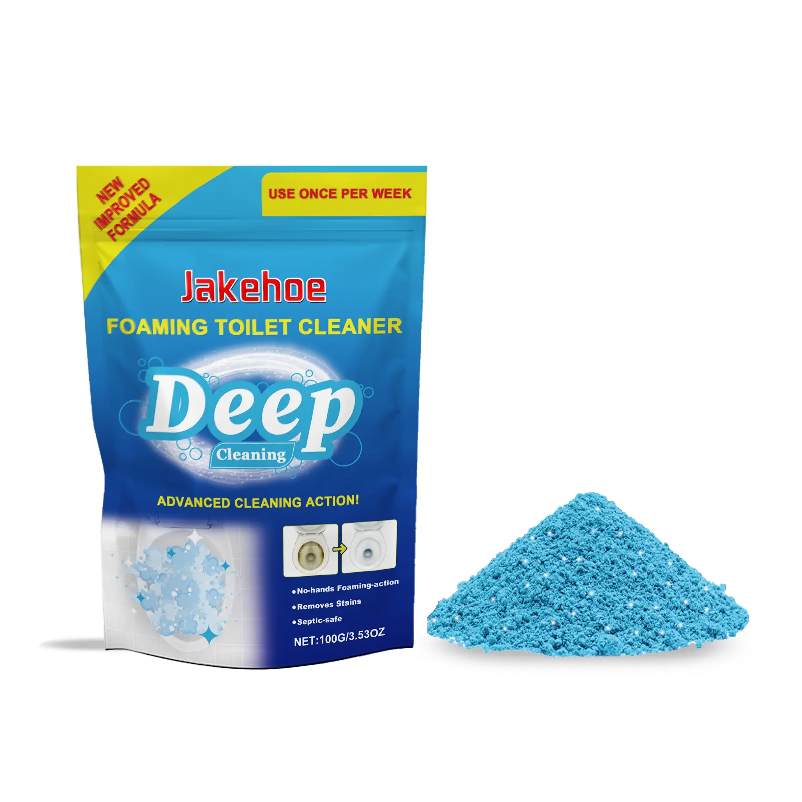 Jakehoe Foam Toilet Toilet Cleaning Powder, Toilet Toilet Stains Clean Clean Odor Descaling Fragrance Toilet Cleaning Powder