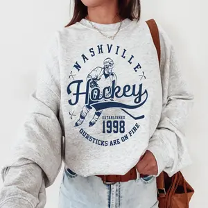 Vintage Nashville Hockey Crewneck Sweatshirt, Nashville 1998 Sweater, Predators Sweater, Gift For Fen Retro Nashville Ice Hockey, Predator Sweater
