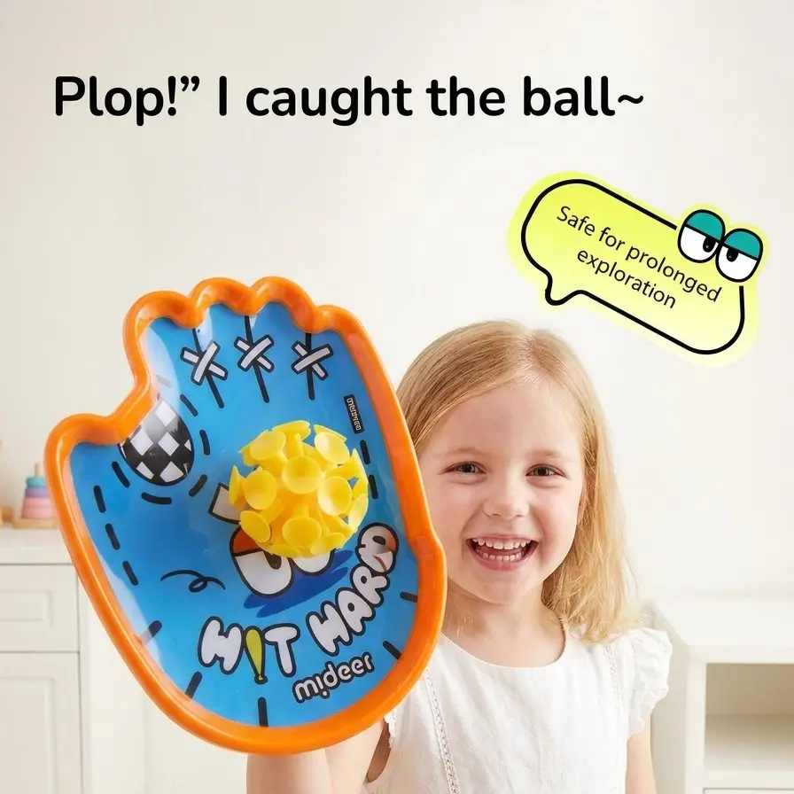 Indoor & Outdoor Mideer Suction Throw & Catch Ball Set Kids Game with Emoji Faces Super Interactive Fun for Children