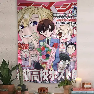 Ouran High School Host Club Anime Tapestry Hippie Flower Wall Carpets Dorm Decor Cheap Hippie Wall Hanging