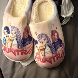 KPOP Demon Hunter Role Printed Slippers,  Unisex-Child Casual Flannel Warm Slippers Easy Slip Kids Slipper for Boys Girls Comfortable Winter House Shoes for Indoor Outdoor(Little Kid/Big Kid)