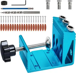 Pocket Hole Jig Kit – 3-Hole Guide, 15° Angle, Portable Joinery Tool for DIY Woodworking & Carpentry Projects
